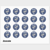 Baby Shark Blue Birthday Ronde Sticker (Vel)