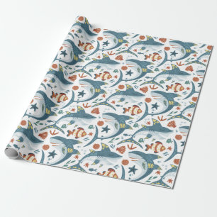 Baby Shark Boys Kids Verjaardagsgunst Gift Cadeaupapier