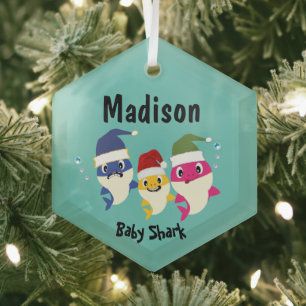 Baby Shark Festive Kerstmis Geweldige Glas Ornament