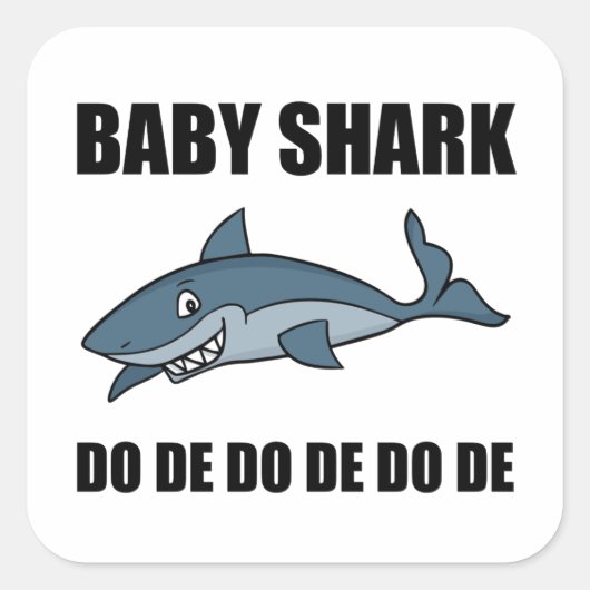 Baby Shark Funny Vierkante Sticker (Voorkant)
