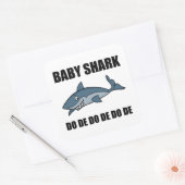 Baby Shark Funny Vierkante Sticker (Envelop)