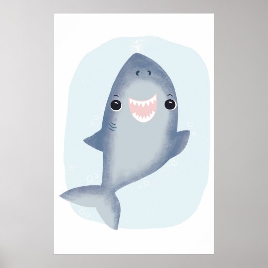 Baby Shark Handdoek voor jongens Ocean thema kamer Poster (Voorkant)