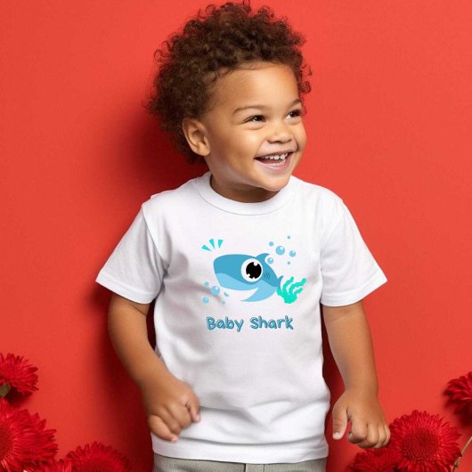 Baby Shark Imprimer Tshirt bébé blanc moderne