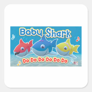 Baby Shark Kaart 2025 Vierkante Sticker