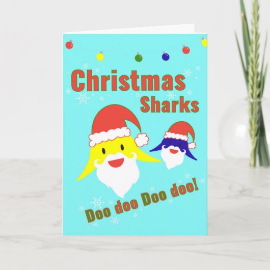 Baby Shark Kerstkaart Kaart (Voorkant)