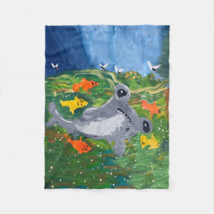 Baby Shark "Kunst voor kinderen" Fleece Deken