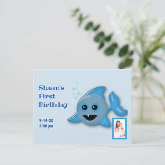 Baby Shark met foto Briefkaart (Staand voorkant)