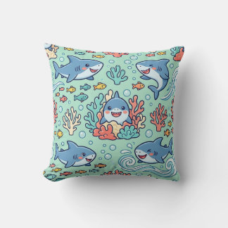Baby Shark Oceaanpatroon Worpkussen Kussen
