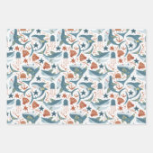 Baby Shark Pattern Wrapping Papiervellen Set van 3 Inpakpapier Vel (Voorkant)