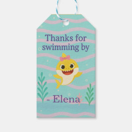 Baby Shark Themed Favor Tags Cadeaulabel