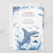Baby Shark Under the Sea Anniversaire Invitation (Devant)