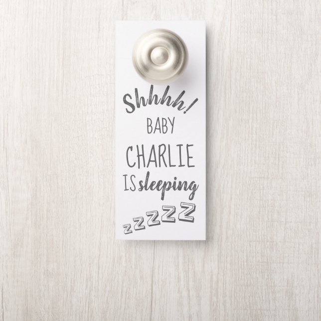 Baby Shhh Affichette de porte dormant (Sur le bouton)