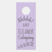 Baby Shhh Sleeping Lavender Affichette de porte (Devant)