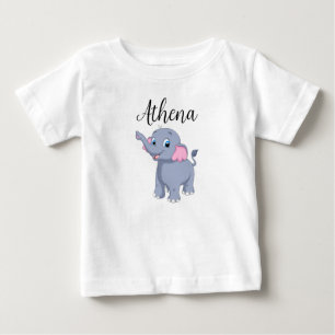 Baby Shirt met naam en olifant