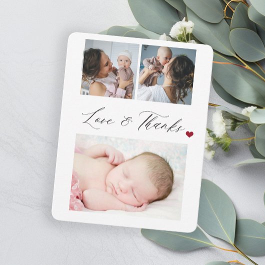Baby shower 3 photo collage amour et merci script