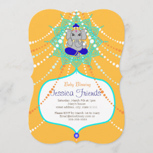 Baby shower 5" de Ganesha x 7" carte d'invitation