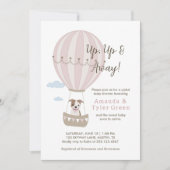 Baby shower à air chaud Invitation avec chien mign (Devant)