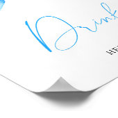 Baby shower à arc bleu - Poster des boissons (Coin)