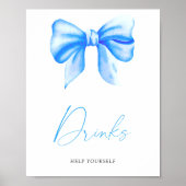 Baby shower à arc bleu - Poster des boissons (Devant)