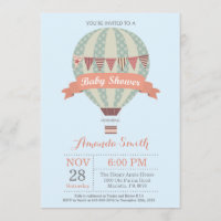 Baby shower à ballon à air chaud Invitation bleu
