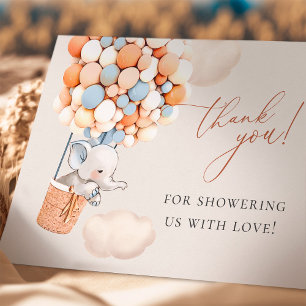 Baby shower à ballon éléphant Merci