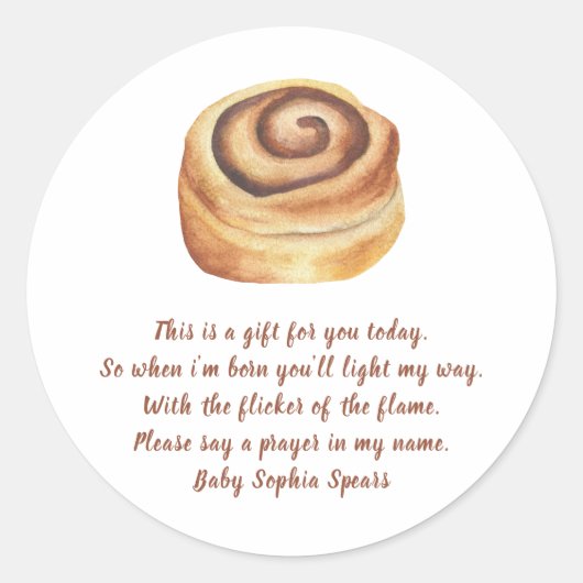 Baby shower à chandelle de cannelle - étiquette de (Devant)