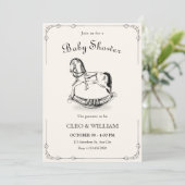 baby shower à cheval vintage Invitation (Debout devant)