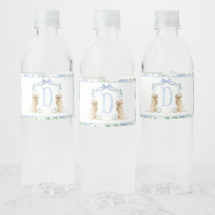Baby shower à eau à Chien bleu Étiquettes