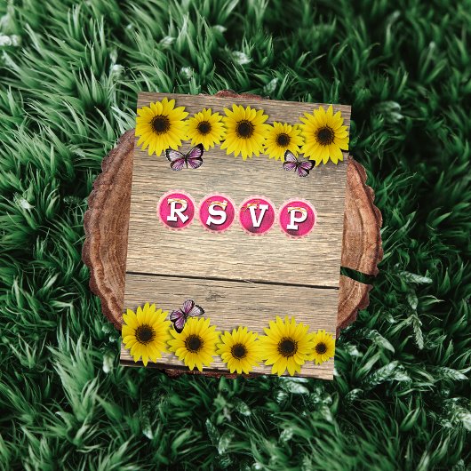 Baby shower à papillon rose tournesol RSVP
