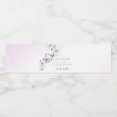 Baby shower à papillon violet Étiquette à bouteill (Étiquettes simples)