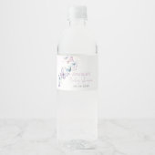 Baby shower à papillon violet Étiquette à bouteill (Devant)