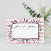 Baby shower à rayures roses Conseils pour cartes M (Debout devant)