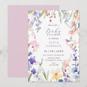 Baby shower à ressort floral aquarelle Invitation