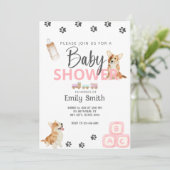 Baby shower à thème Corgi Invitation (Debout devant)
