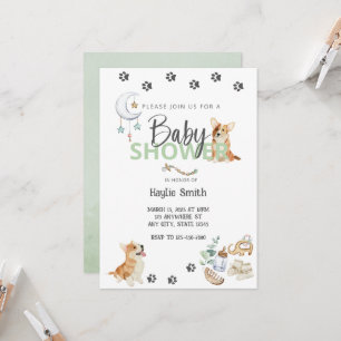 Baby shower à thème Corgi Invitation