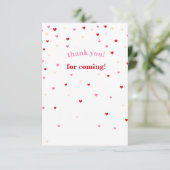 Baby shower à thème Heart Valentine Carte de remer (Debout devant)