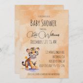 Baby shower à thème Tiger cub Invitation (Devant / Derrière)