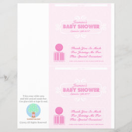 Baby shower Aangepast Snoep Wrappers Roze Flyer