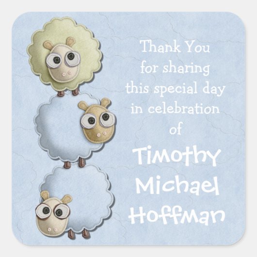 Baby shower aangepaste naam dank u Stickers (Voorkant)