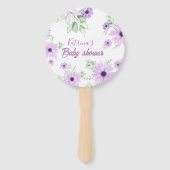 Baby shower Aangepaste Violet Waterverf Flowers Handwaaier (Achterkant)