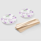 Baby shower Aangepaste Violet Waterverf Flowers Handwaaier (Niet-gemonteerd)