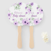 Baby shower Aangepaste Violet Waterverf Flowers Handwaaier (Voorkant en achterkant)