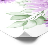 Baby shower Aangepaste Violet Waterverf Flowers Poster (Hoek)