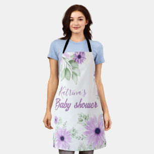 Baby shower Aangepaste Violet Waterverf Flowers Schort