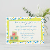 baby shower ABC-blokken Kaart (Staand voorkant)