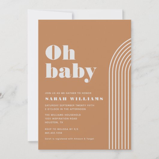 Baby shower Abstrait rétro | Invitation (Devant)