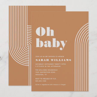 Baby shower Abstrait rétro | Invitation