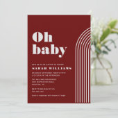 Baby shower Abstrait rétro | Invitation (Debout devant)