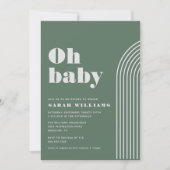 Baby shower Abstrait rétro | Invitation (Devant)