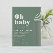 Baby shower Abstrait rétro | Invitation (Debout devant)